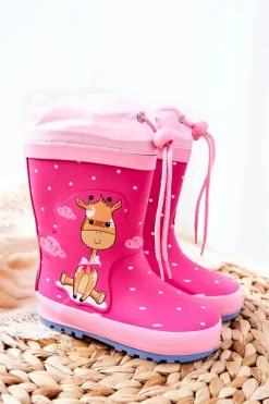 Discount Boto Dziecięce Gumowe Kalosze Fuksja Żyrafa Glynnala