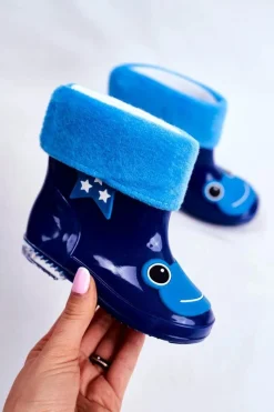 Outlet Boto Dziecięce Gumowe Kalosze Granatowe Frog