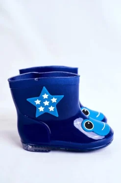 Outlet Boto Dziecięce Gumowe Kalosze Granatowe Frog