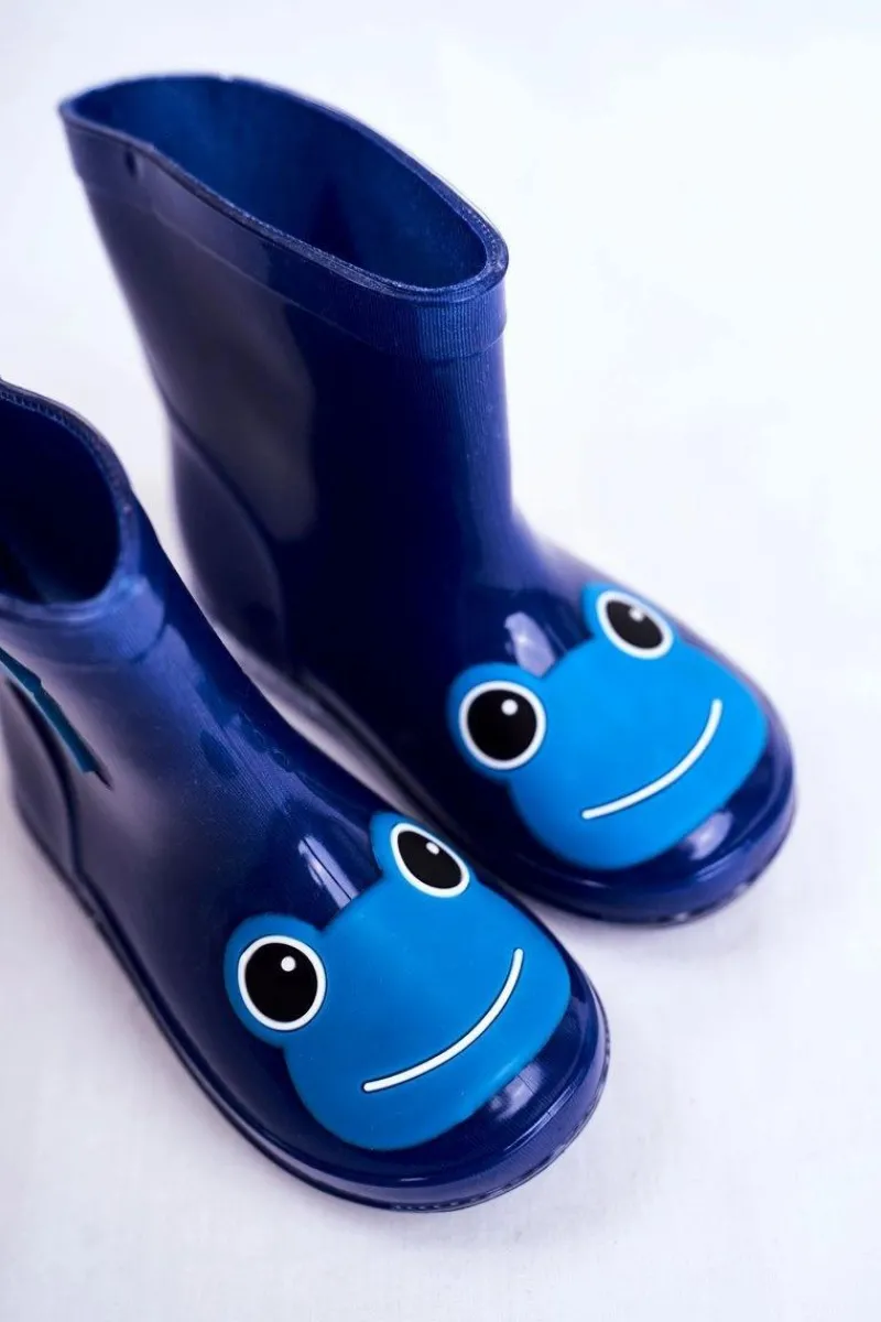 Outlet Boto Dziecięce Gumowe Kalosze Granatowe Frog