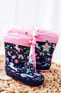 Sale Boto Dziecięce Gumowe Kalosze Granatowe Jednorożec Alemanie