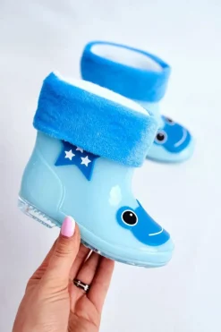 Chłopięce|Dziewczęce>Boto Dziecięce Gumowe Kalosze Niebieskie Frog