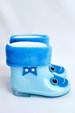 Chłopięce|Dziewczęce>Boto Dziecięce Gumowe Kalosze Niebieskie Frog