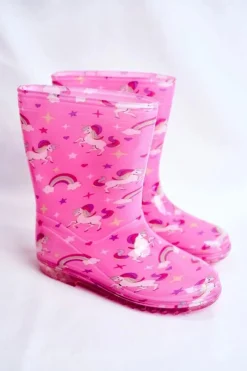 Dziewczęce>Boto Dziecięce Gumowe Kalosze Różowe Jednorożec
