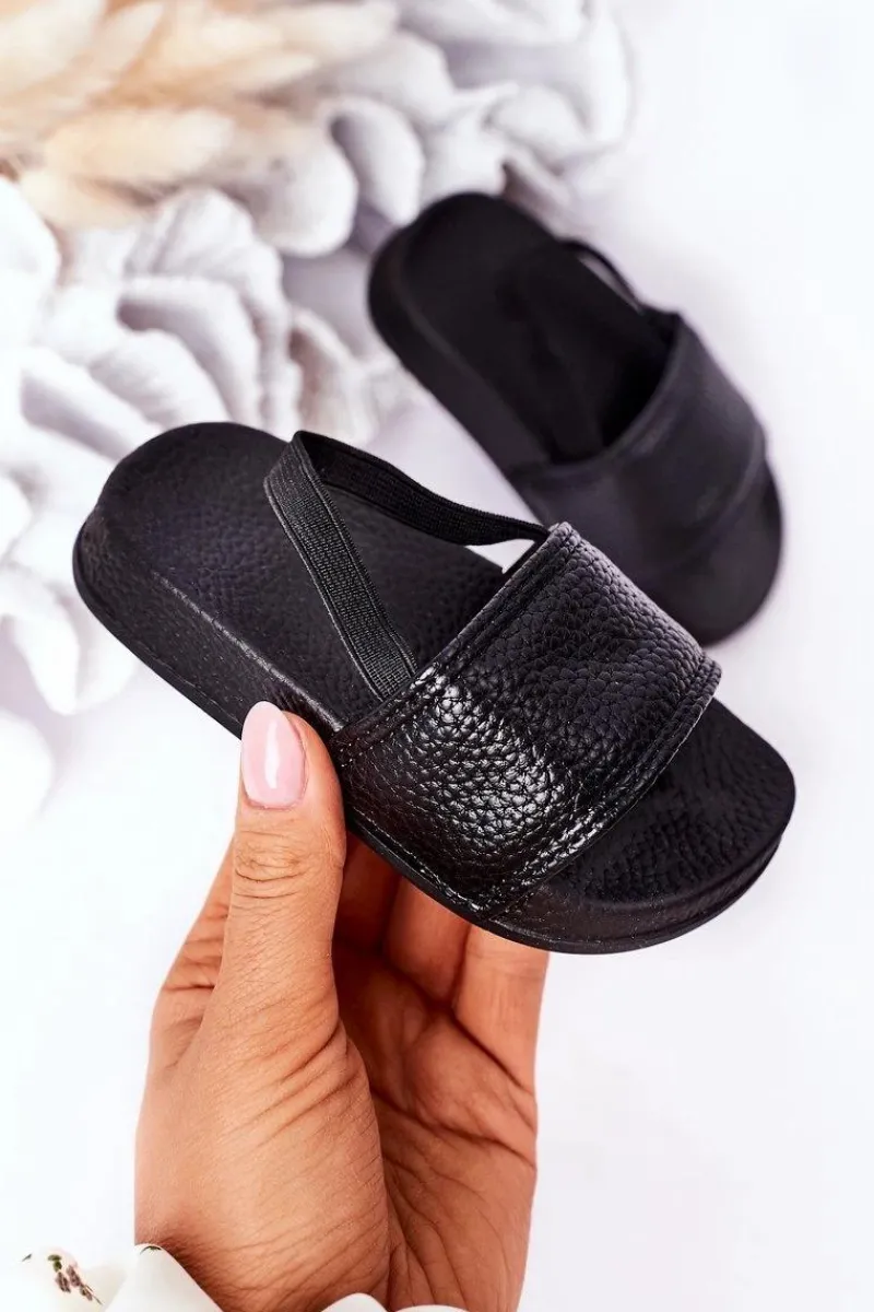 Sale Dziecięce Gumowe Klapki Czarne Swimmer Dzieci Chłopięce|Dziewczęce