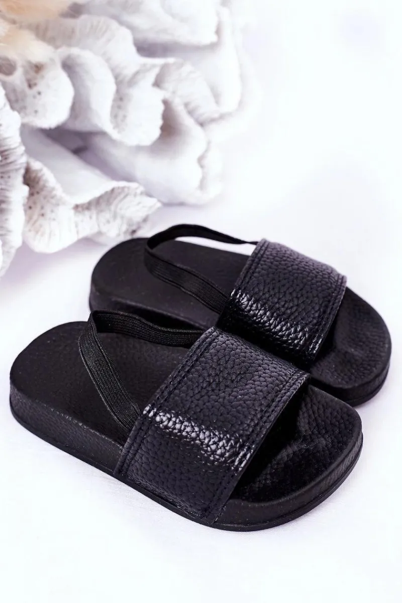 Sale Dziecięce Gumowe Klapki Czarne Swimmer Dzieci Chłopięce|Dziewczęce