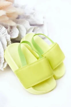 Best Dziecięce Gumowe Klapki Limonkowe Swimmer Dzieci Chłopięce|Dziewczęce