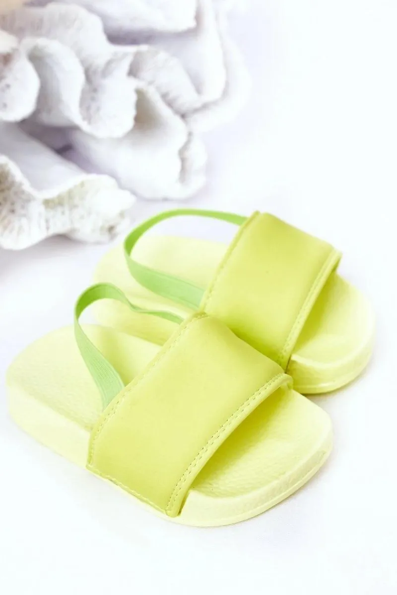 Best Dziecięce Gumowe Klapki Limonkowe Swimmer Dzieci Chłopięce|Dziewczęce
