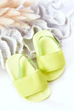 Best Dziecięce Gumowe Klapki Limonkowe Swimmer Dzieci Chłopięce|Dziewczęce
