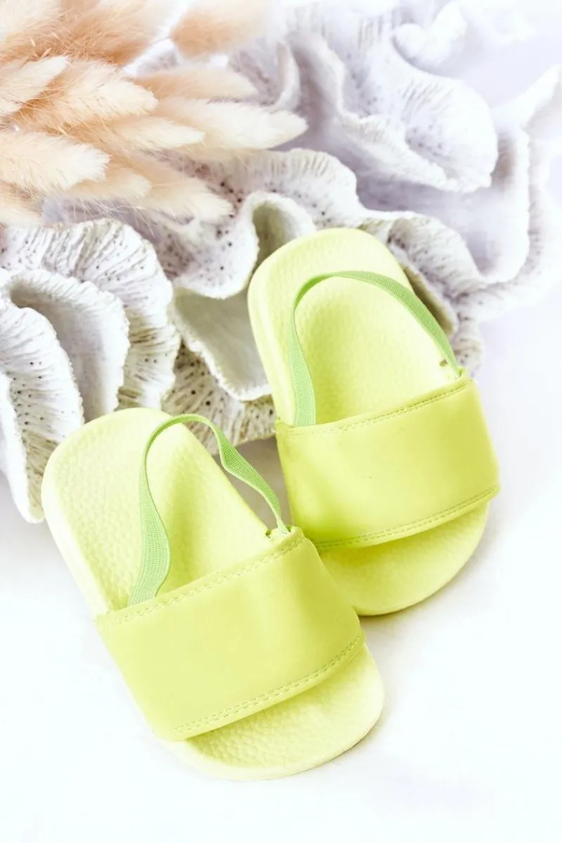 Best Dziecięce Gumowe Klapki Limonkowe Swimmer Dzieci Chłopięce|Dziewczęce