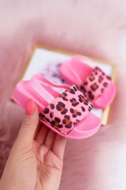 Dziewczęce>Boto Dziecięce Gumowe Klapki Z Brokatem Różowe Rimia