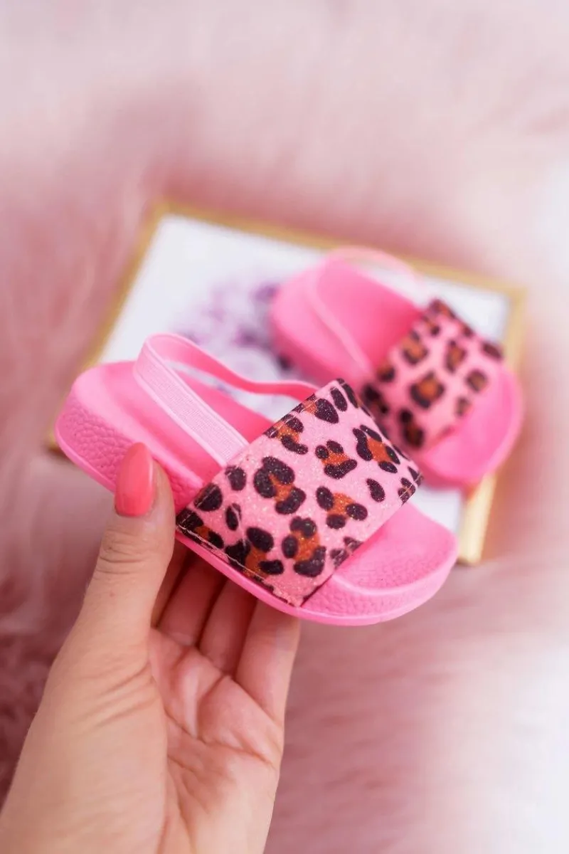 Dziewczęce>Boto Dziecięce Gumowe Klapki Z Brokatem Różowe Rimia