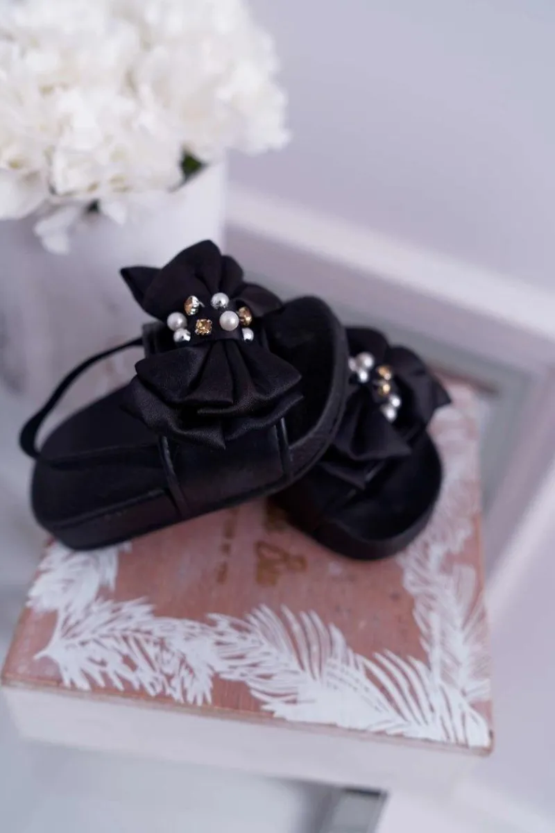 Dziewczęce>Boto Dziecięce Gumowe Klapki Z Kokardką Czarne Senari