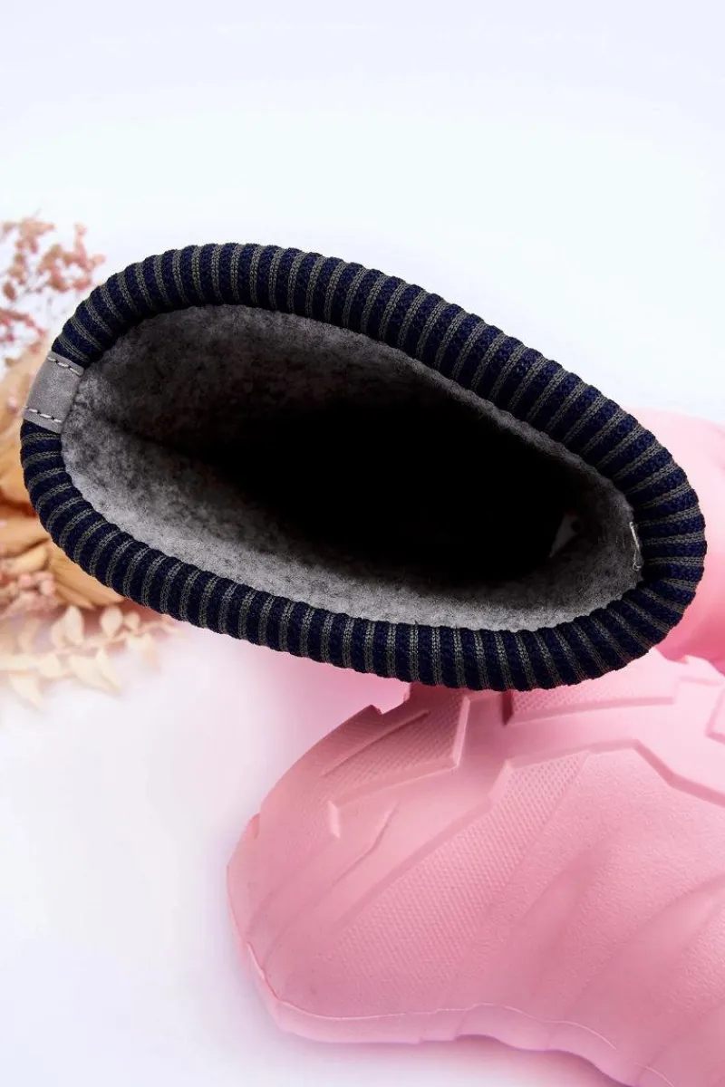 New Dziecięce Kalosze Ocieplane 162Y307 Różowe Dzieci Chłopięce|Dziewczęce