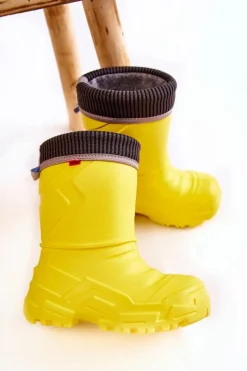 Dziecięce Kalosze Ocieplane 162X302 Żółte Dzieci Chłopięce|Dziewczęce