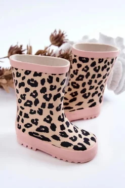 Sale Dziecięce Kalosze W Panterkę Różowe Nanny Dzieci Dziewczęce