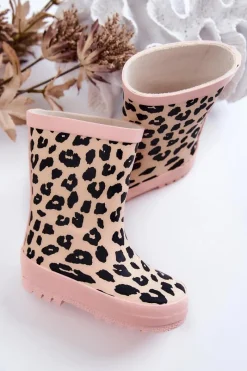 Sale Dziecięce Kalosze W Panterkę Różowe Nanny Dzieci Dziewczęce