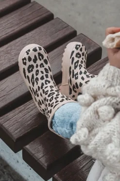 Outlet Dziecięce Kalosze W Panterkę Beżowe Nanny Dzieci Dziewczęce