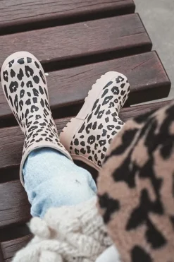 Outlet Dziecięce Kalosze W Panterkę Beżowe Nanny Dzieci Dziewczęce