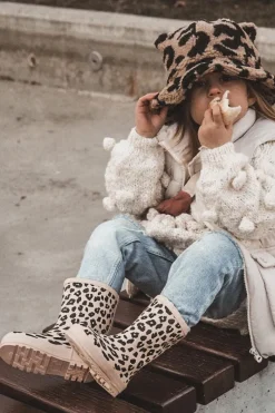 Outlet Dziecięce Kalosze W Panterkę Beżowe Nanny Dzieci Dziewczęce