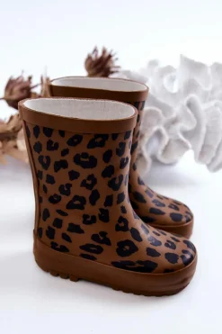 Best Boto Dziecięce Kalosze W Panterkę Brązowe Nanny