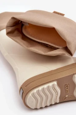 Discount Dziecięce Kalosze z Kołnierzem Wave Gokids 983 Beżowe Dzieci Chłopięce|Dziewczęce