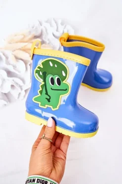 Hot Boto Dziecięce Kalosze Z Krokodylem Niebieskie