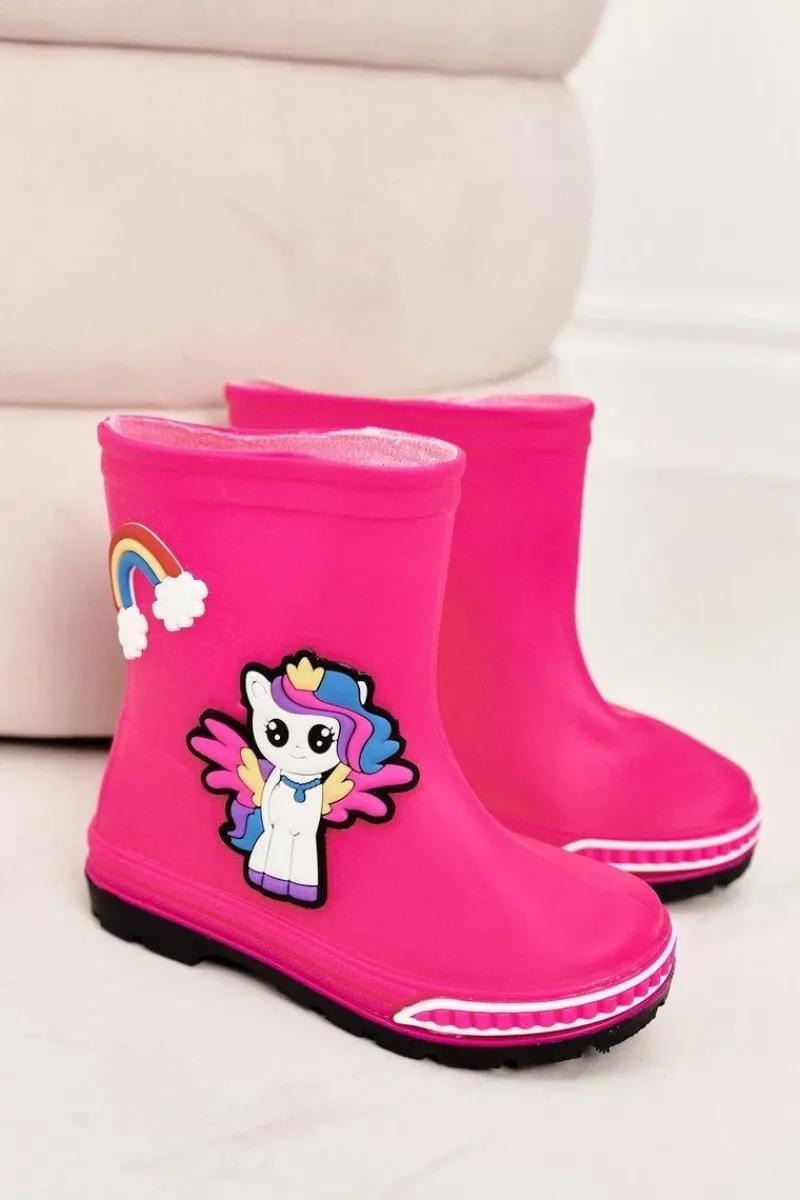 Best Boto Dziecięce Kalosze Z Kucykiem Fuksja