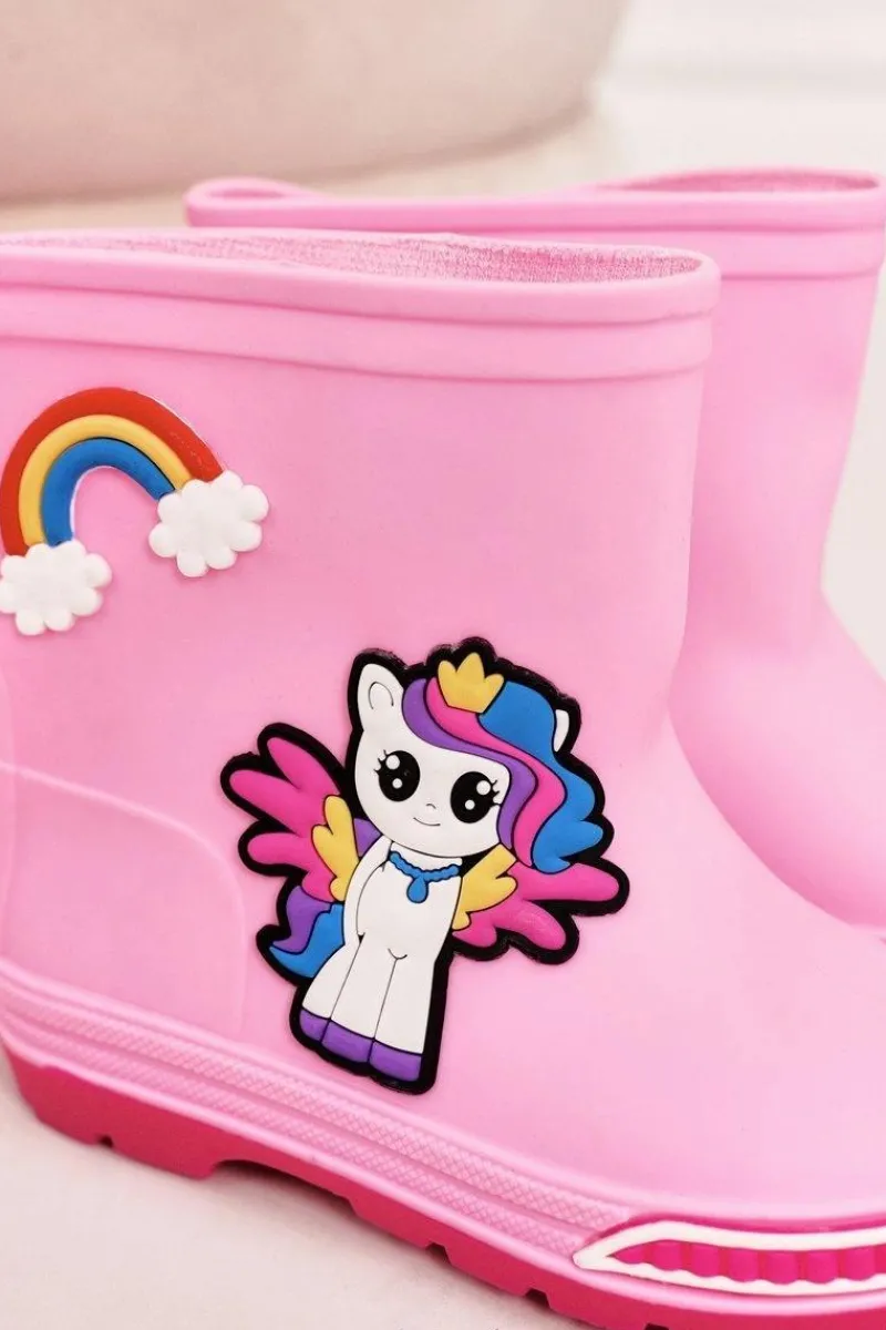 Online Dziecięce Kalosze Z Kucykiem Różowe Dzieci Dziewczęce