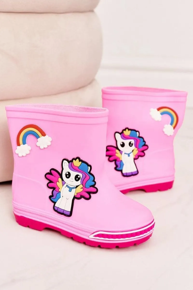 Online Dziecięce Kalosze Z Kucykiem Różowe Dzieci Dziewczęce