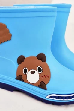 Chłopięce>Boto Dziecięce Kalosze Z Misiem Jasnoniebieskie