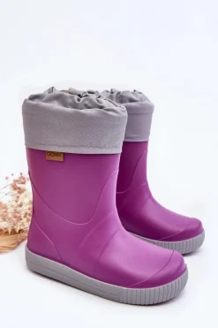 Chłopięce|Dziewczęce>Boto Dziecięce Kalosze Z Ocieplaczem Snow Wave Gokids 981 Fioletowe Fioletowy