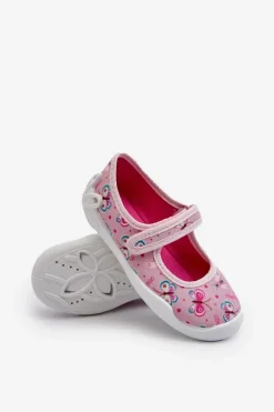 Dziecięce Kapcie Baleriny Motylki 114X523 Różowe Dzieci Dziewczęce|Balerinki Dziecięce