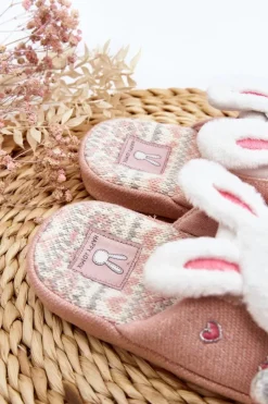 Online Boto Dziecięce Kapcie Na Grubej Podeszwie Króliczki Różowe Dasca