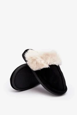New Boto Dziecięce Kapcie Z Futerkiem Czarne Befana Czarny