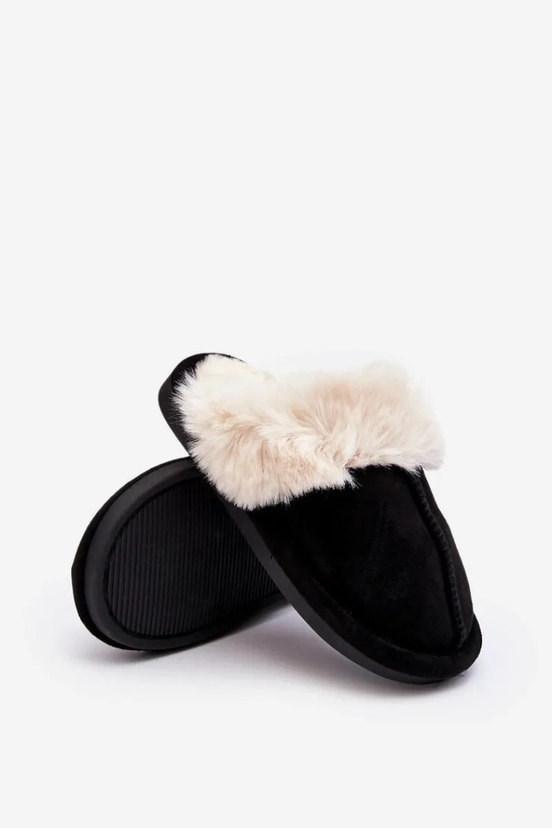 New Boto Dziecięce Kapcie Z Futerkiem Czarne Befana Czarny