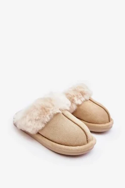 Hot Boto Dziecięce Kapcie Z Futerkiem Beżowe Befana