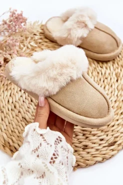 Hot Boto Dziecięce Kapcie Z Futerkiem Beżowe Befana