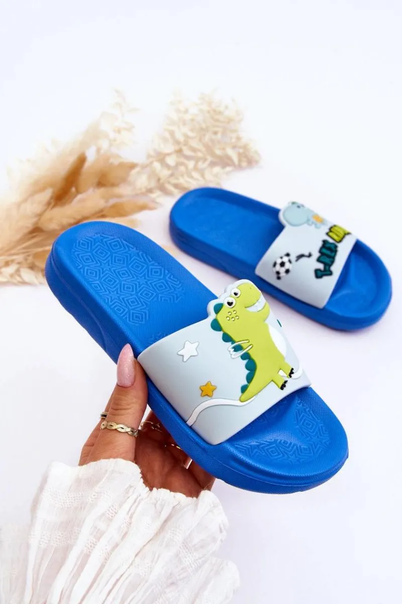 Dziewczęce|Chłopięce>Boto Dziecięce Klapki Dinozaur T-Rex Ciemnoniebieskie Bernis