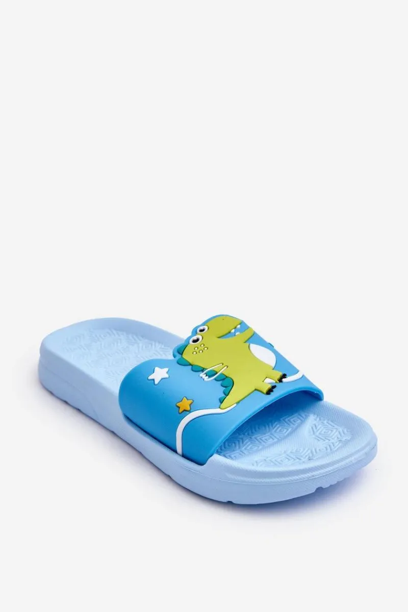 New Dziecięce Klapki Dinozaur T-Rex Niebieskie Bernis Dzieci Chłopięce|Dziewczęce