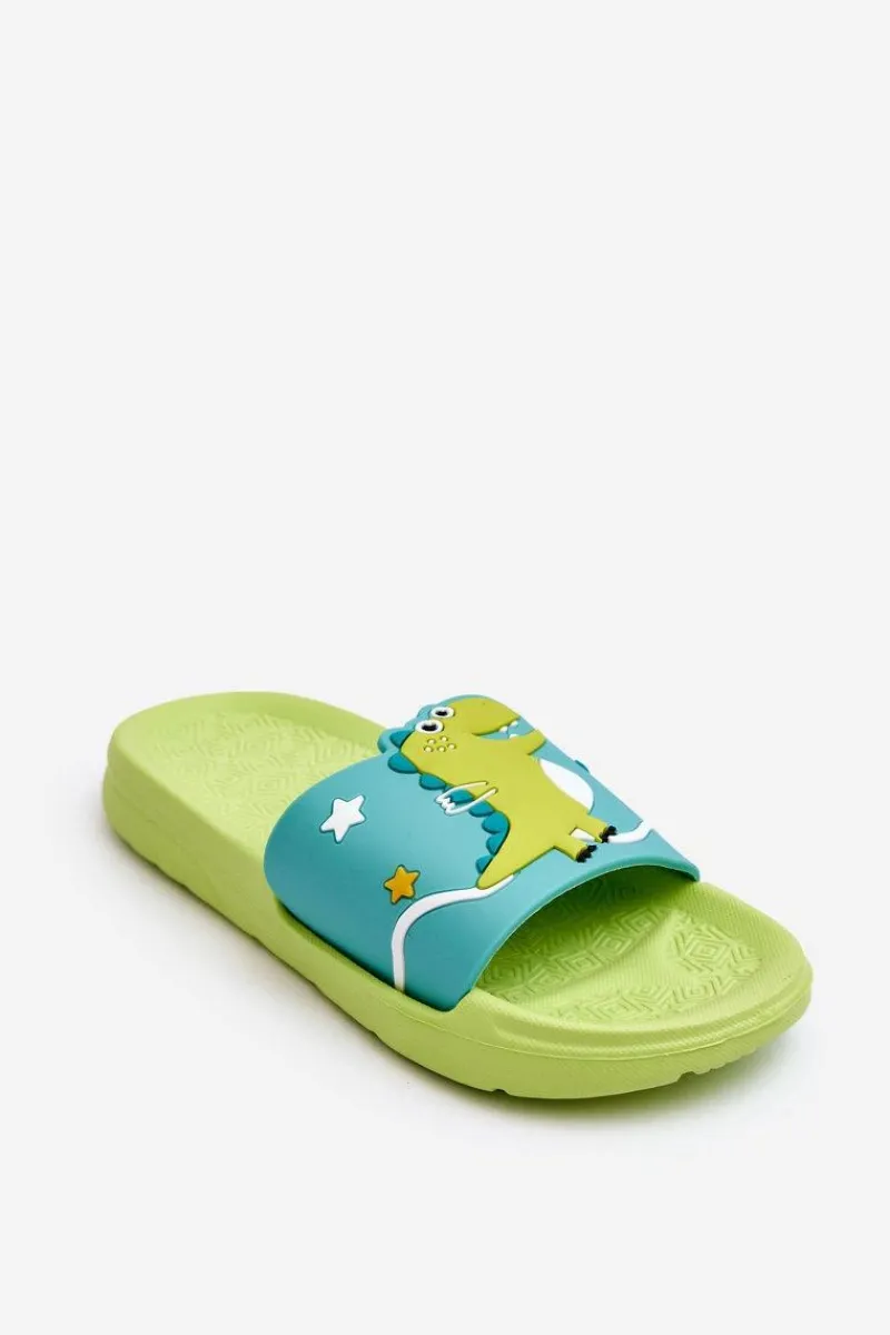 Chłopięce|Dziewczęce>Boto Dziecięce Klapki Dinozaur T-Rex Zielone Bernis