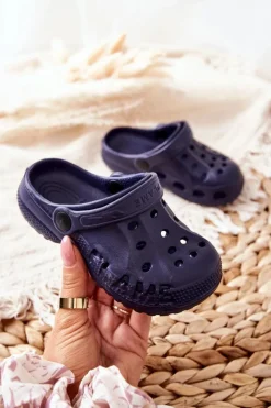 Discount Dziecięce Klapki Domowe Granatowe Kroksy Dzieci Chłopięce|Dziewczęce