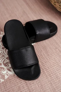 Hot Boto Dziecięce Klapki Dziewczęce Czarne Nopla