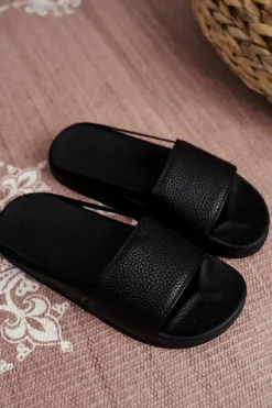 Hot Boto Dziecięce Klapki Dziewczęce Czarne Nopla