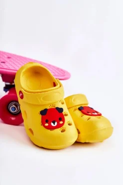 Sale Dziecięce Klapki Kroksy Miś 159X107 Żółte Dzieci Chłopięce|Dziewczęce