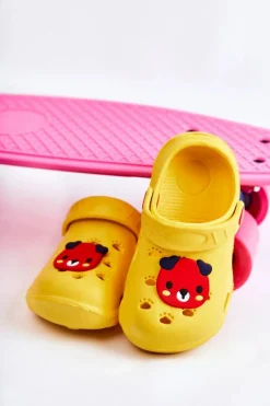 Sale Dziecięce Klapki Kroksy Miś 159X107 Żółte Dzieci Chłopięce|Dziewczęce