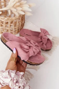 New Dziecięce Klapki Na Korku Pudrowy Róż Little Wendy Dzieci Dziewczęce