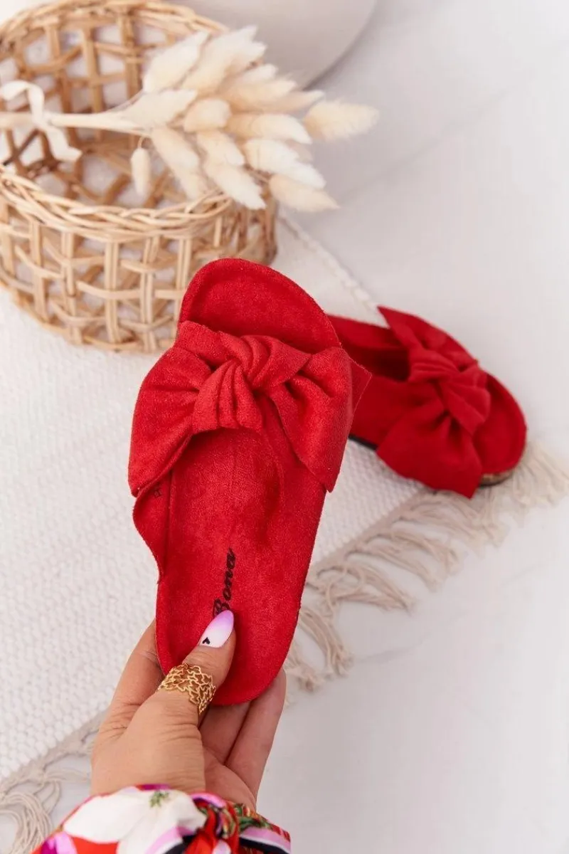 Clearance Boto Dziecięce Klapki Na Korku Czerwone Little Wendy