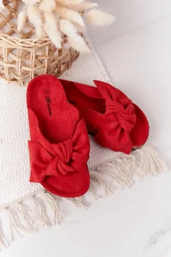 Clearance Boto Dziecięce Klapki Na Korku Czerwone Little Wendy