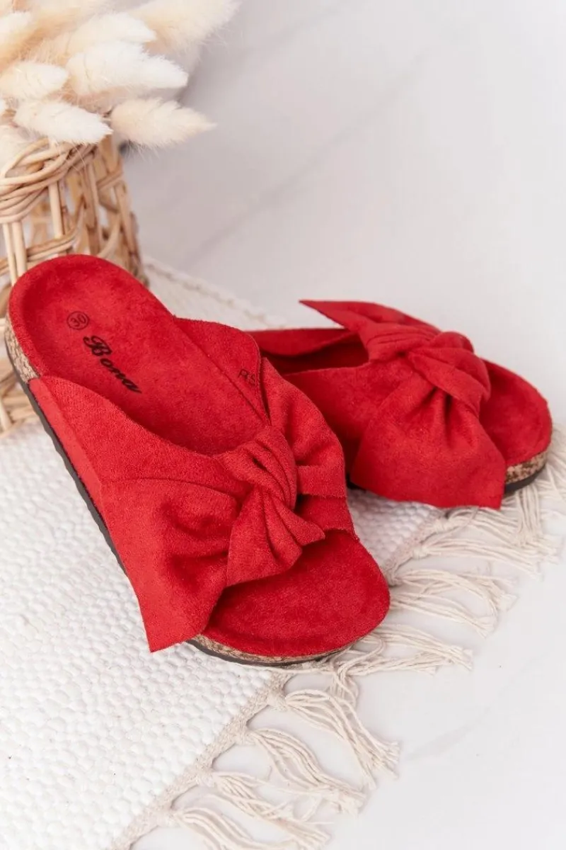 Clearance Boto Dziecięce Klapki Na Korku Czerwone Little Wendy